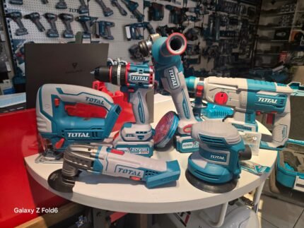 total 6 lı akülü set dekobaj,vidalama,sipiral,hilti,eksantirik zımpara,raspalama