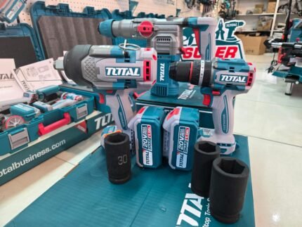 Total El Aletleri Akülü 3 lü Set, Darbeli Somun Sıkma, Kırıcı Delici, Akülü Vidalama